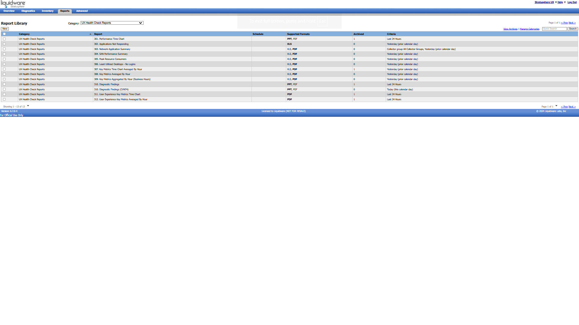 Stratusphere UX Reports Archive